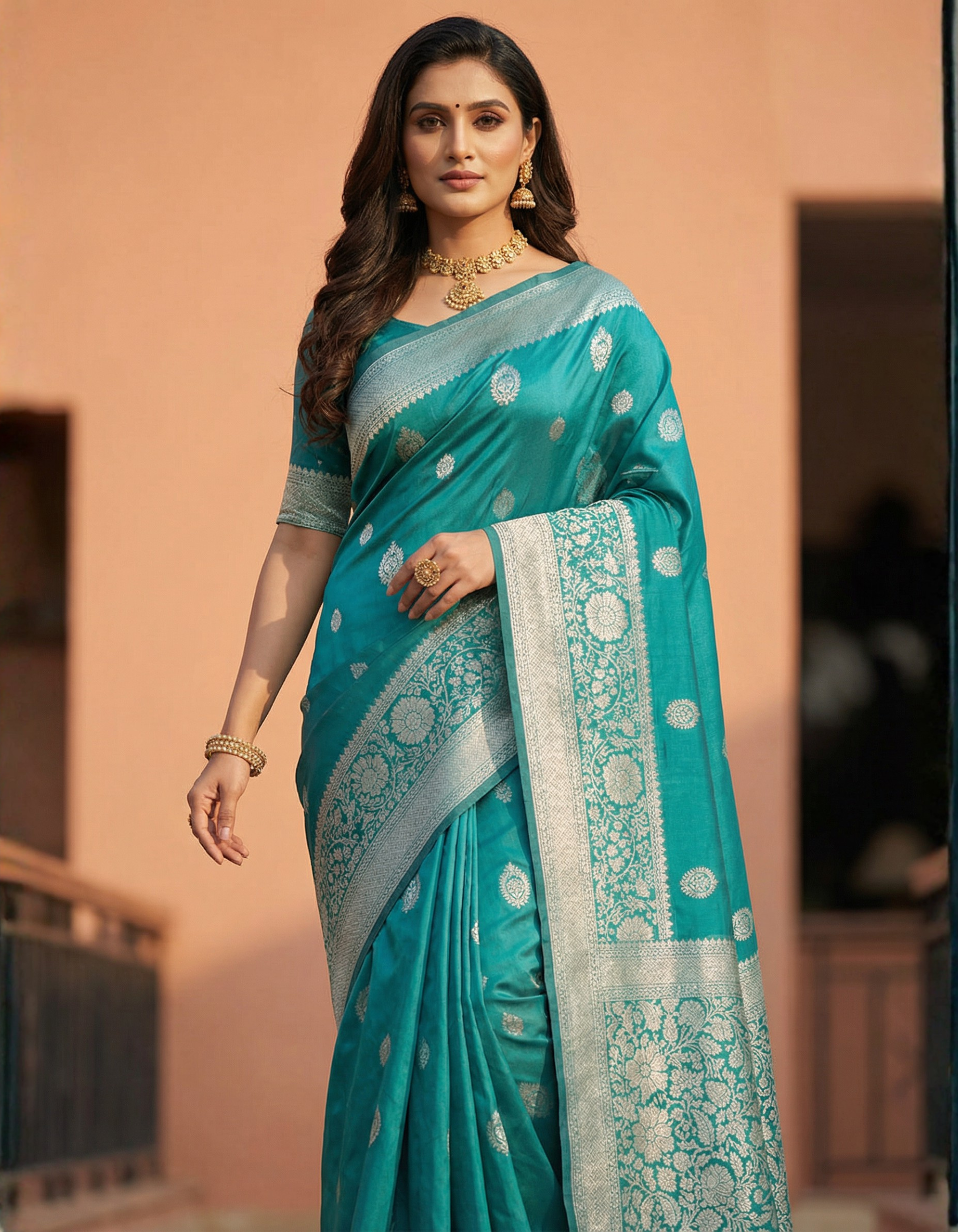 Steel Grey Art Silk Saree
