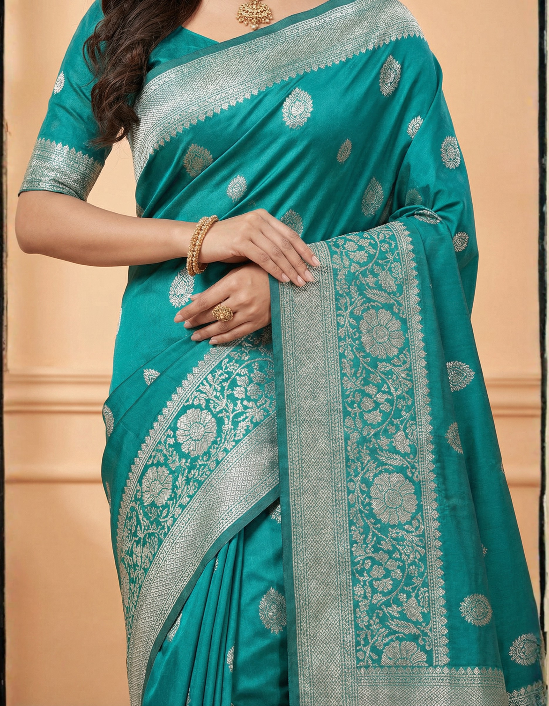Steel Grey Art Silk Saree