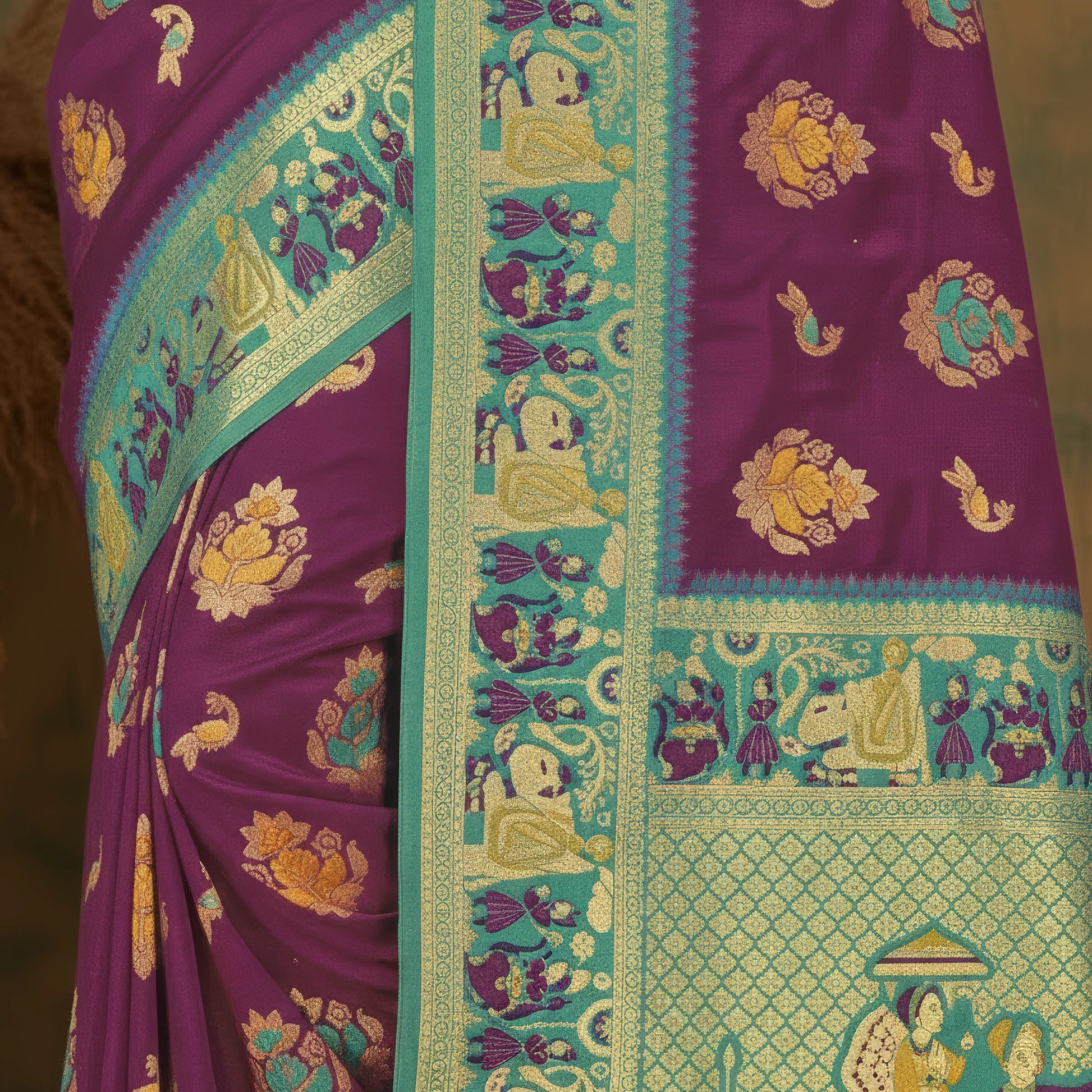 Majree Katan Meenakari Blood red colour