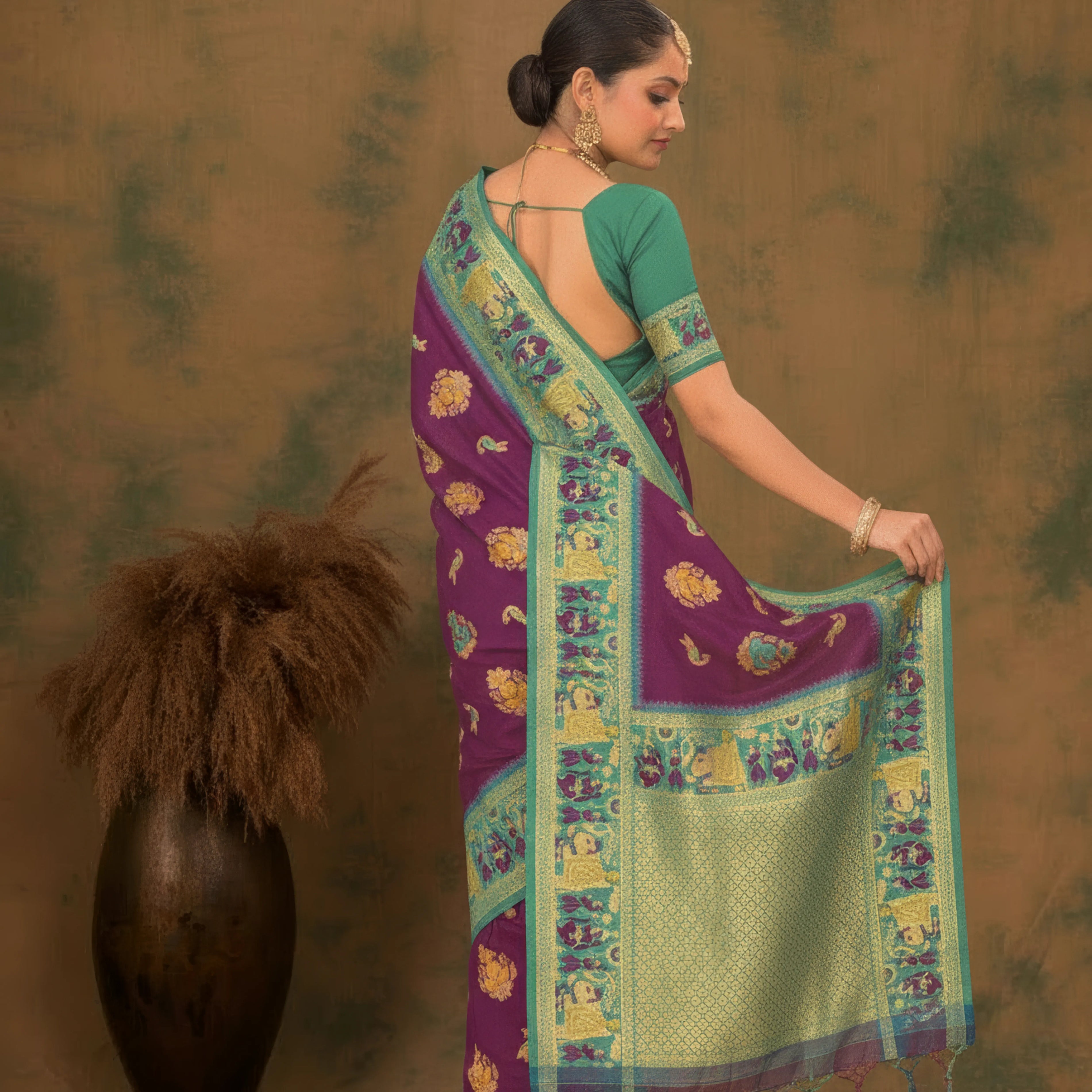 Majree Katan Meenakari Blood red colour