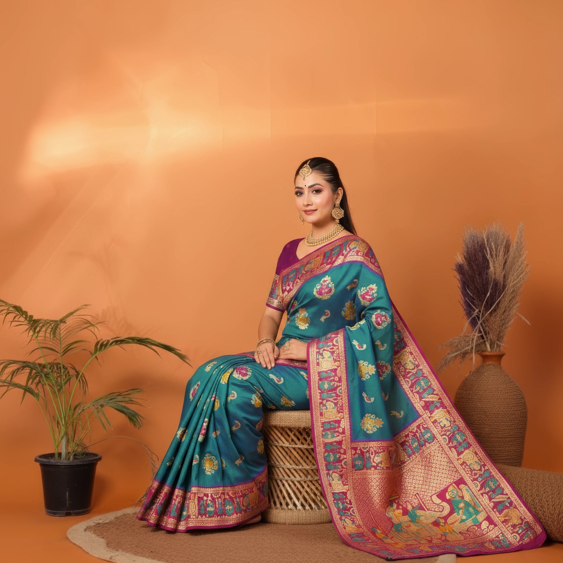 Majree Katan Meenakari  Blue sapphire