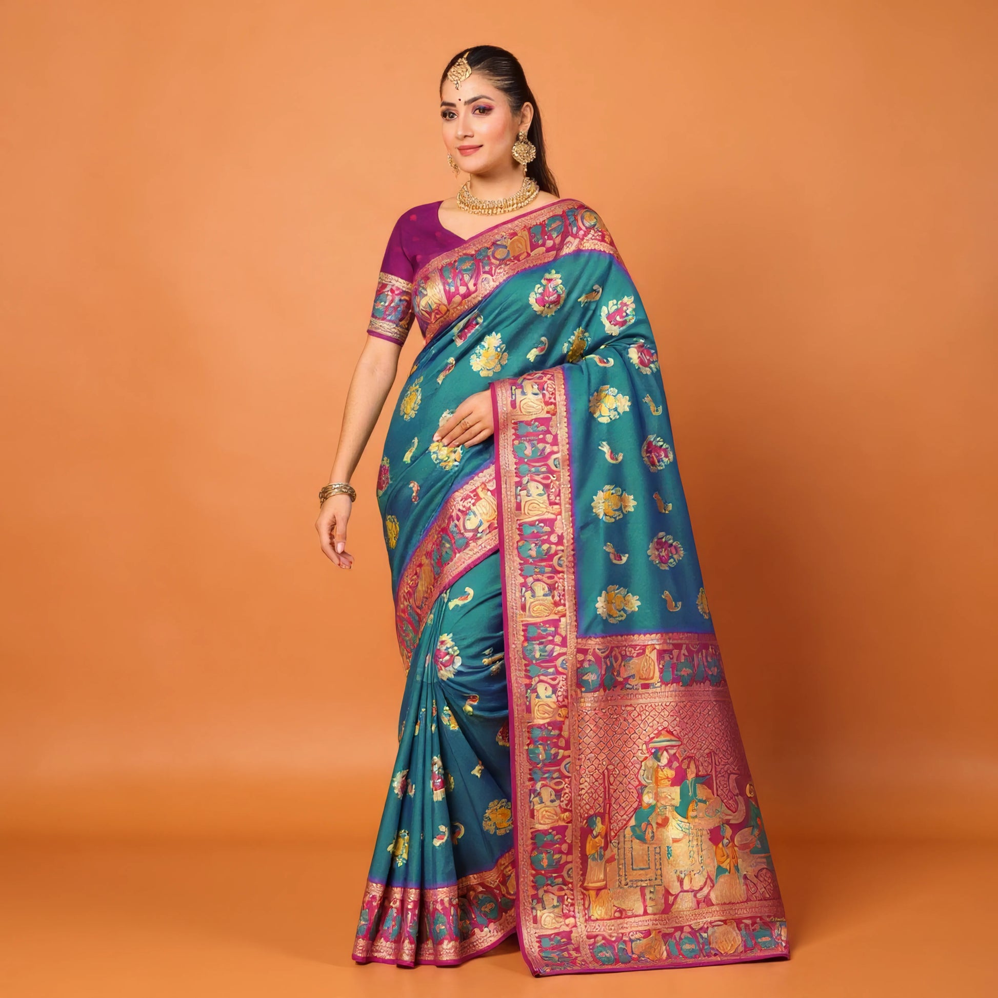 Majree Katan Meenakari  Blue sapphire