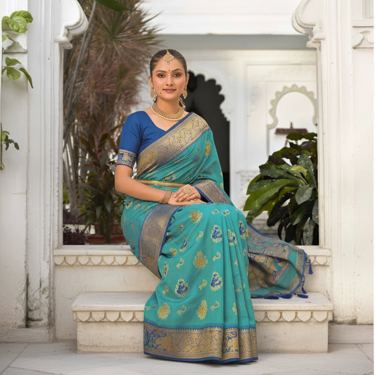 Majree Katan Meenakari light green