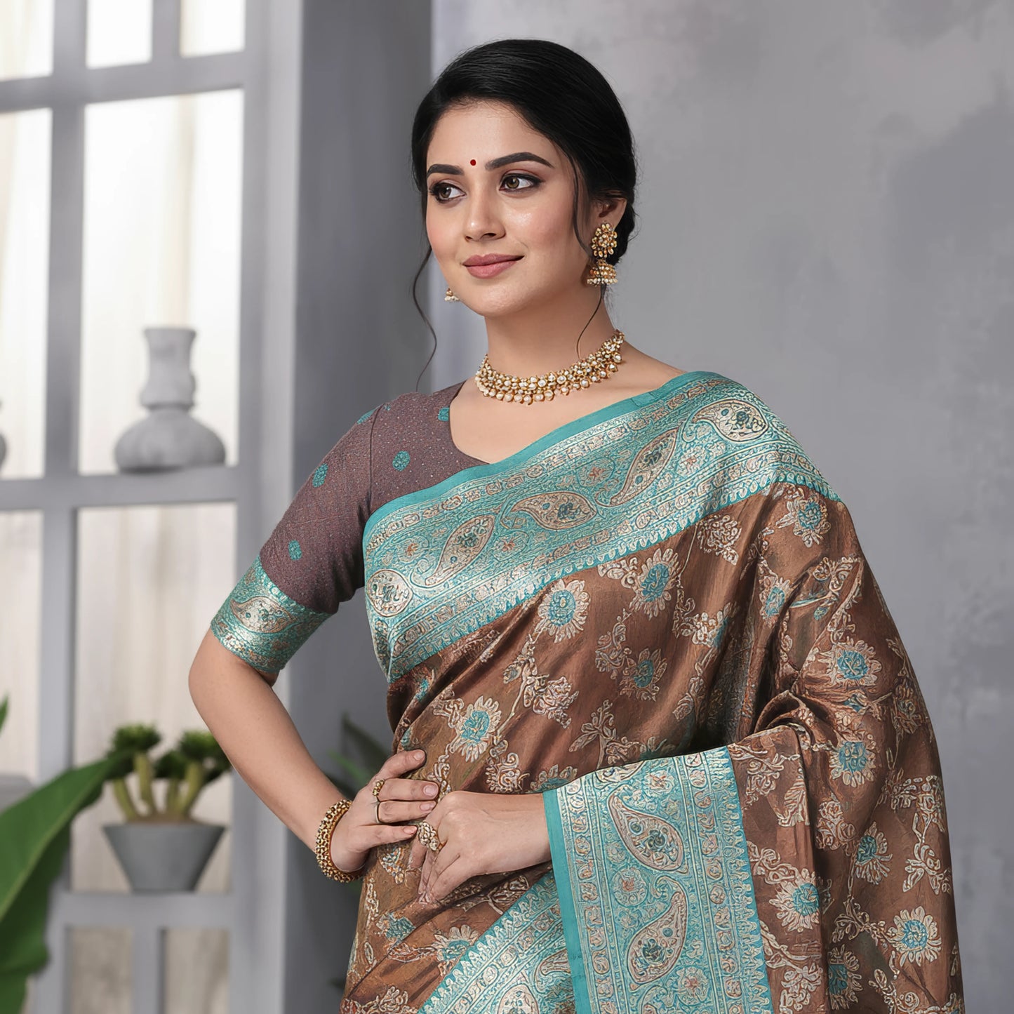 Majree Lady master soft silk brandy colour