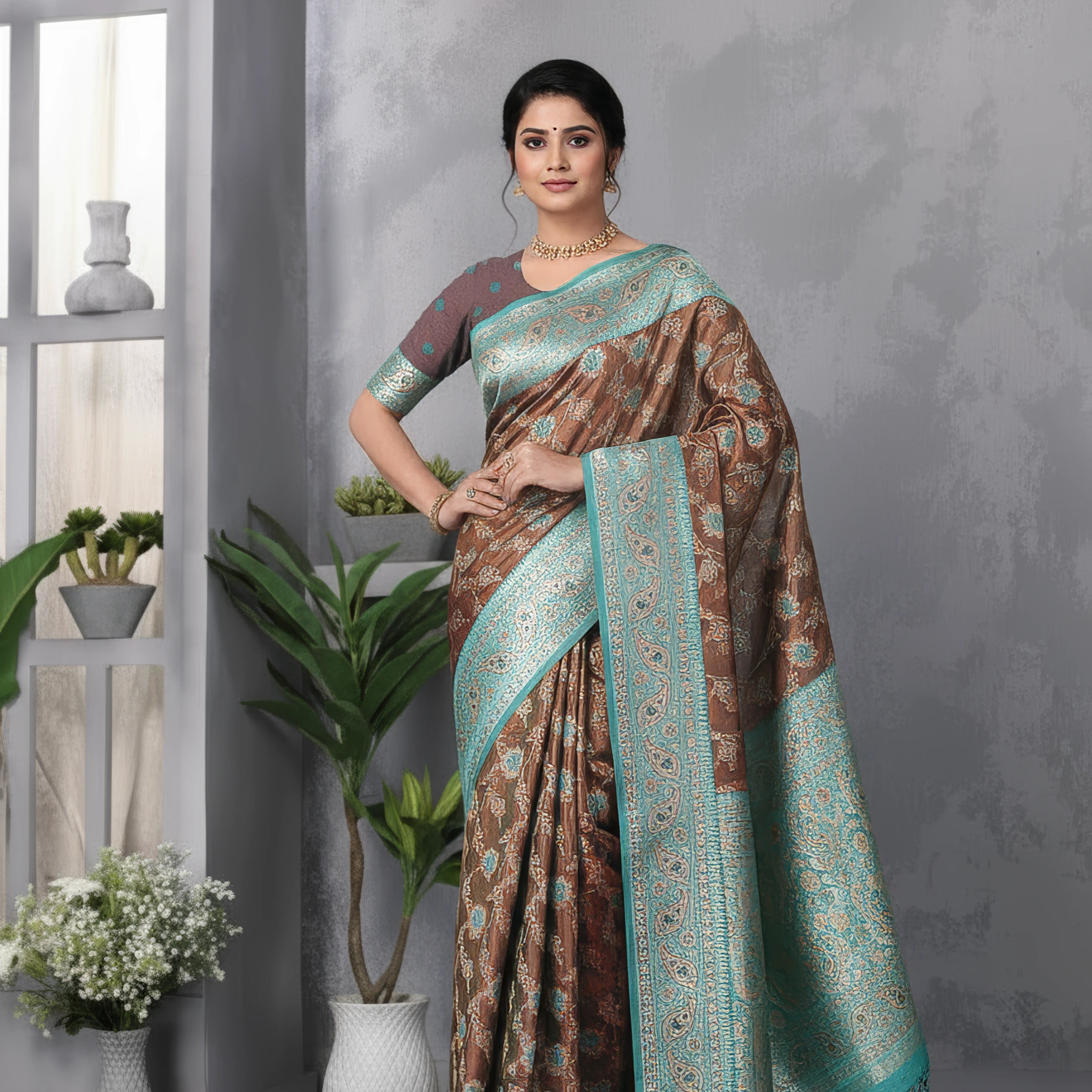 Majree Lady master soft silk brandy colour