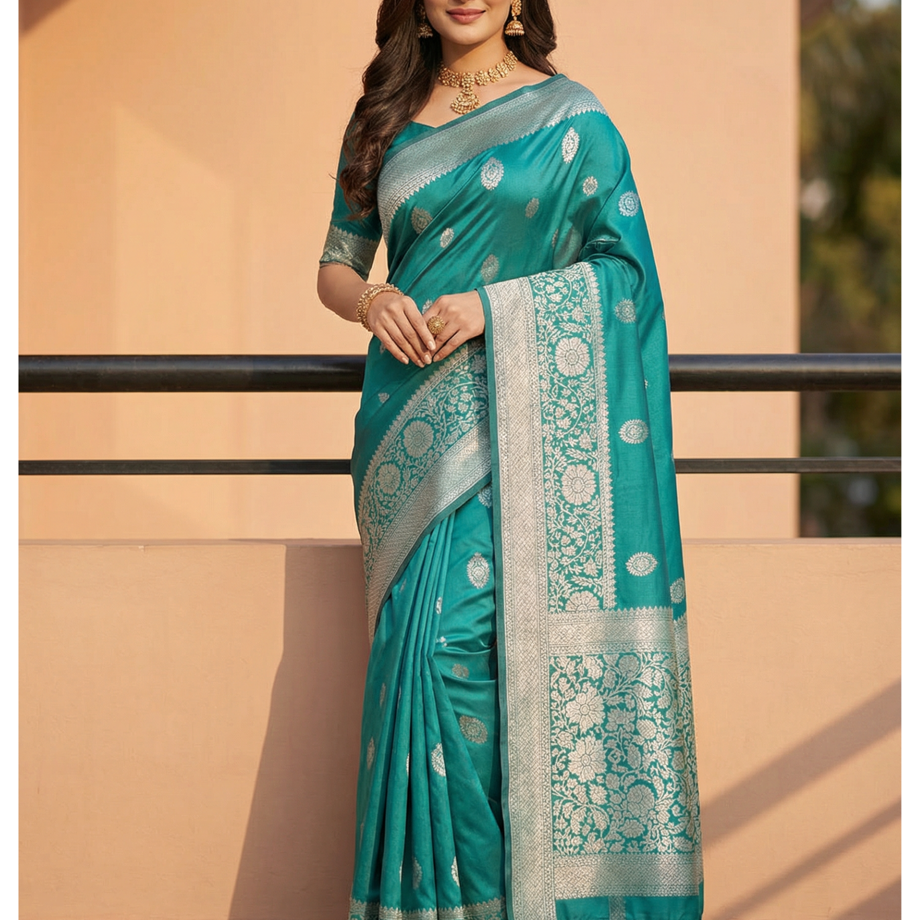 Steel Grey Art Silk Saree