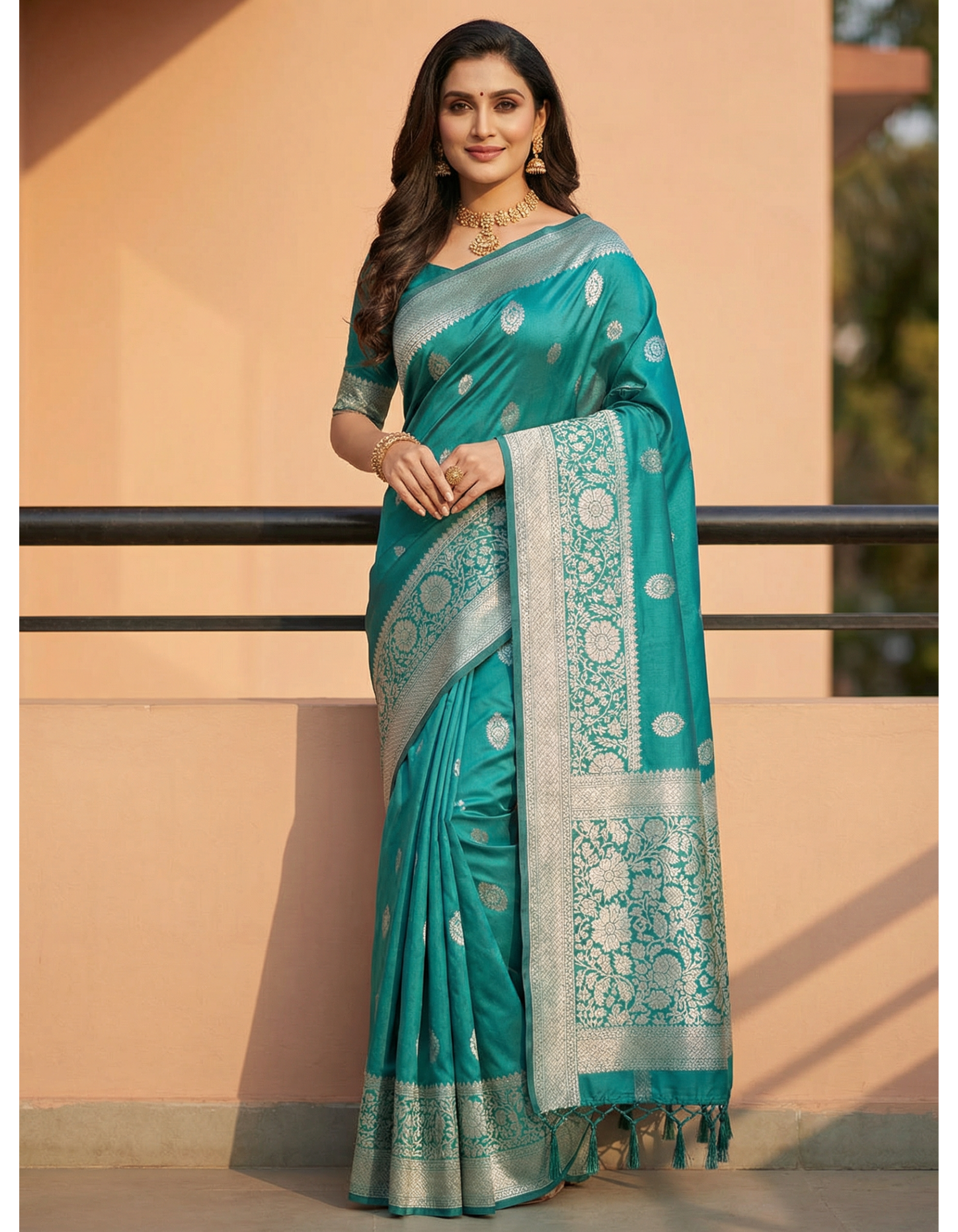 Steel Grey Art Silk Saree