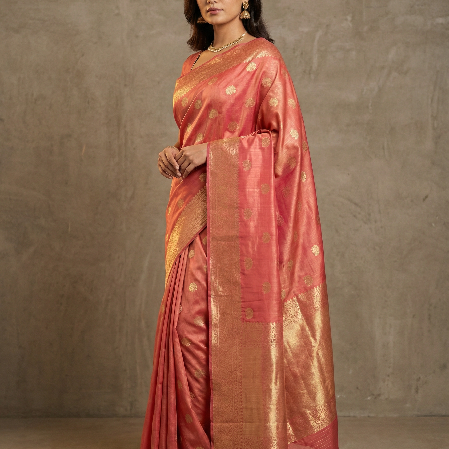 Pink Tissue Silk Saree