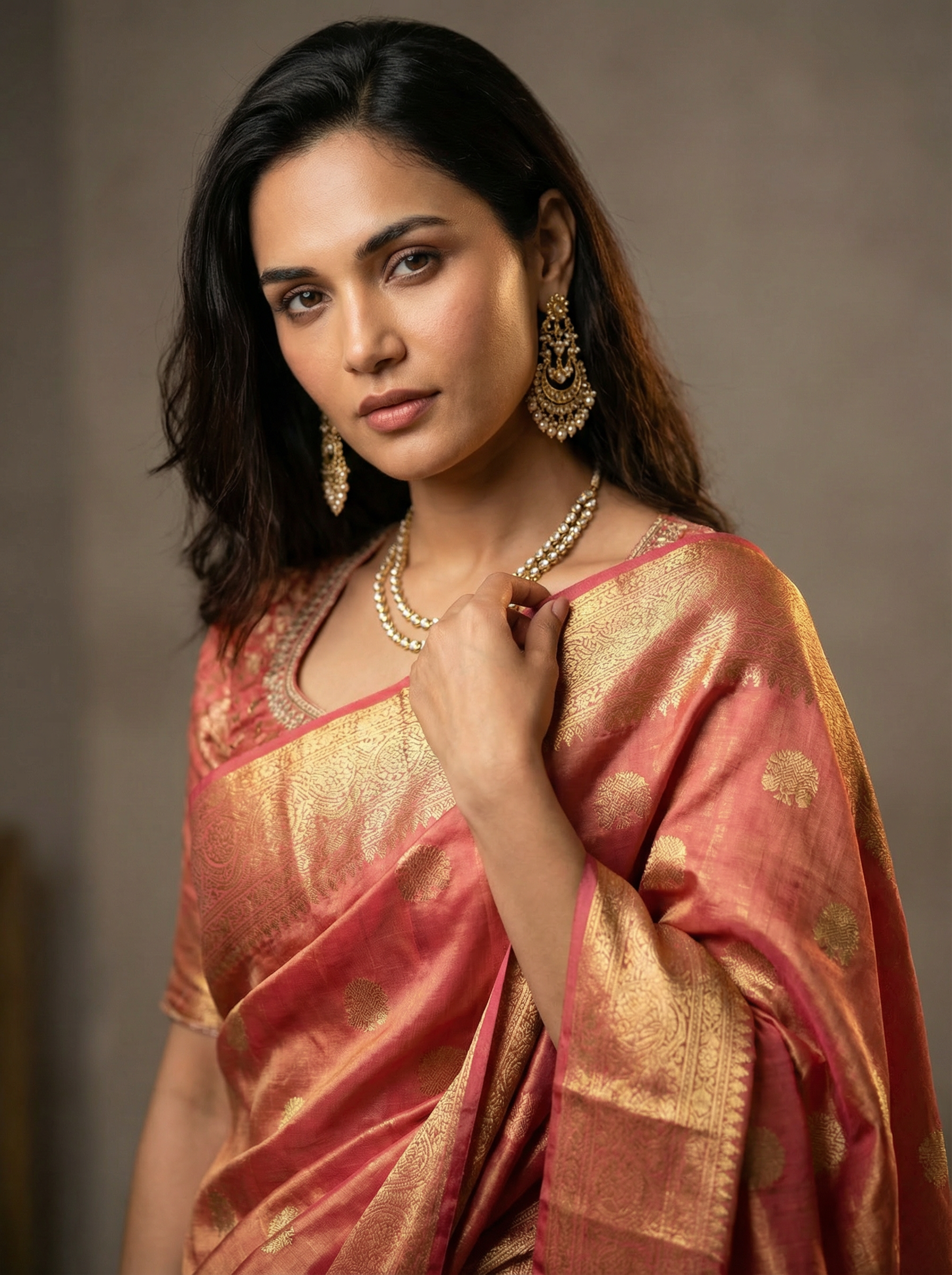 Pink Tissue Silk Saree
