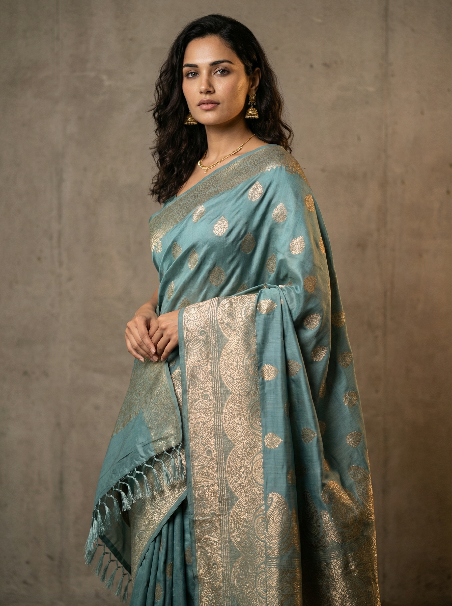 Silver-Gold  Art Silk Saree