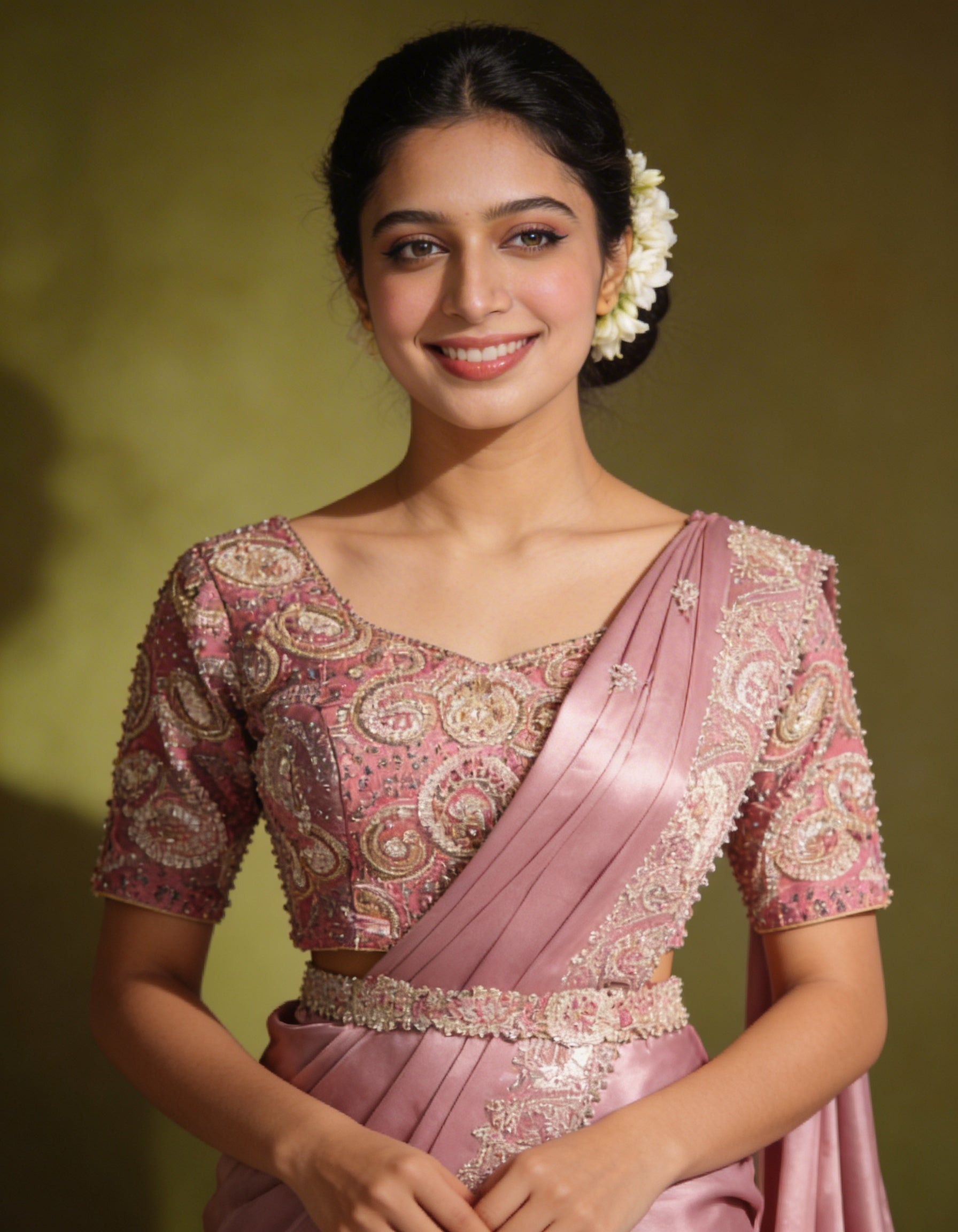 Majree Lavender Three Sequins Embroidered Saree