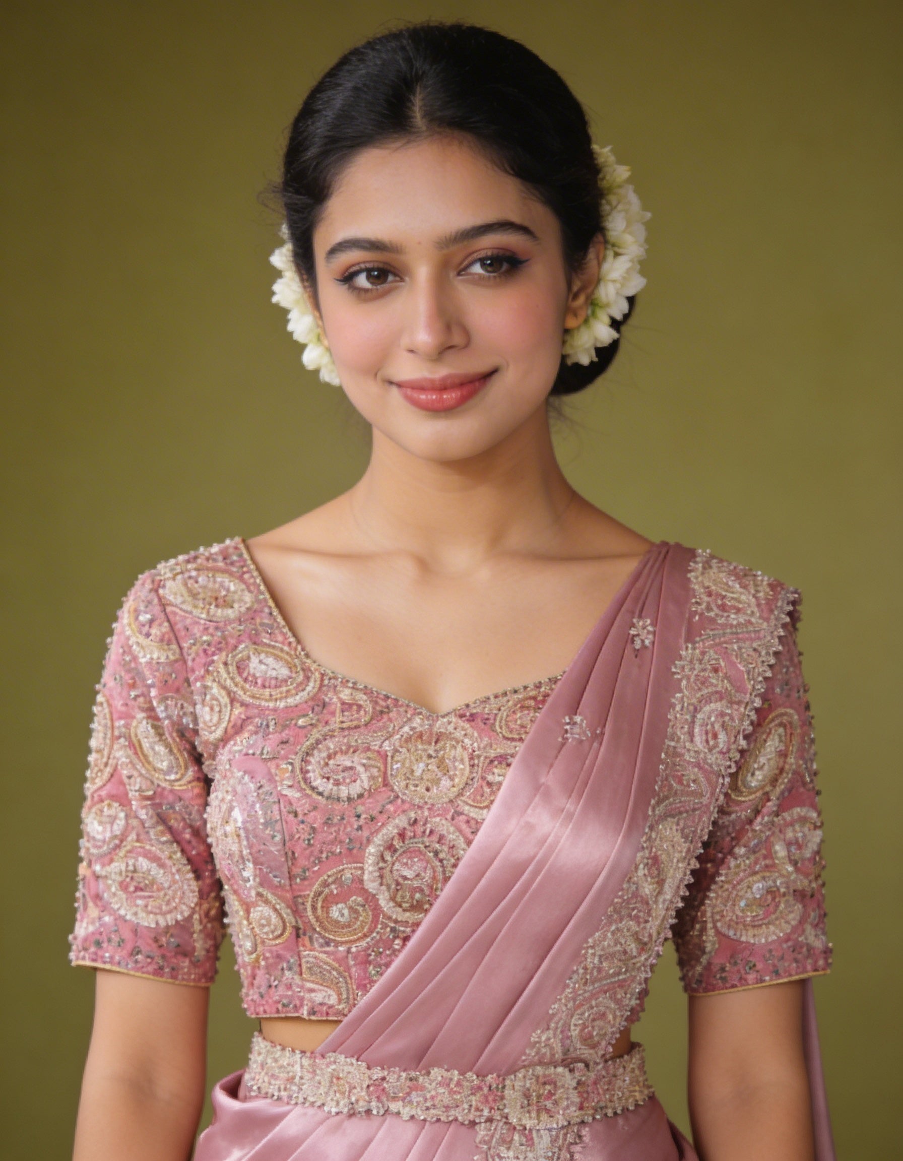 Majree Lavender Three Sequins Embroidered Saree